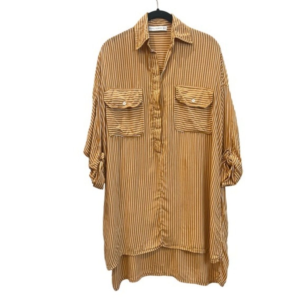 FAITHFULL THE BRAND Stripe Oversized‎ Button Down Shirt Dress Size S - Picture 2 of 7